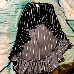 Black and White Pin Striped Midi/Maxi Skirt